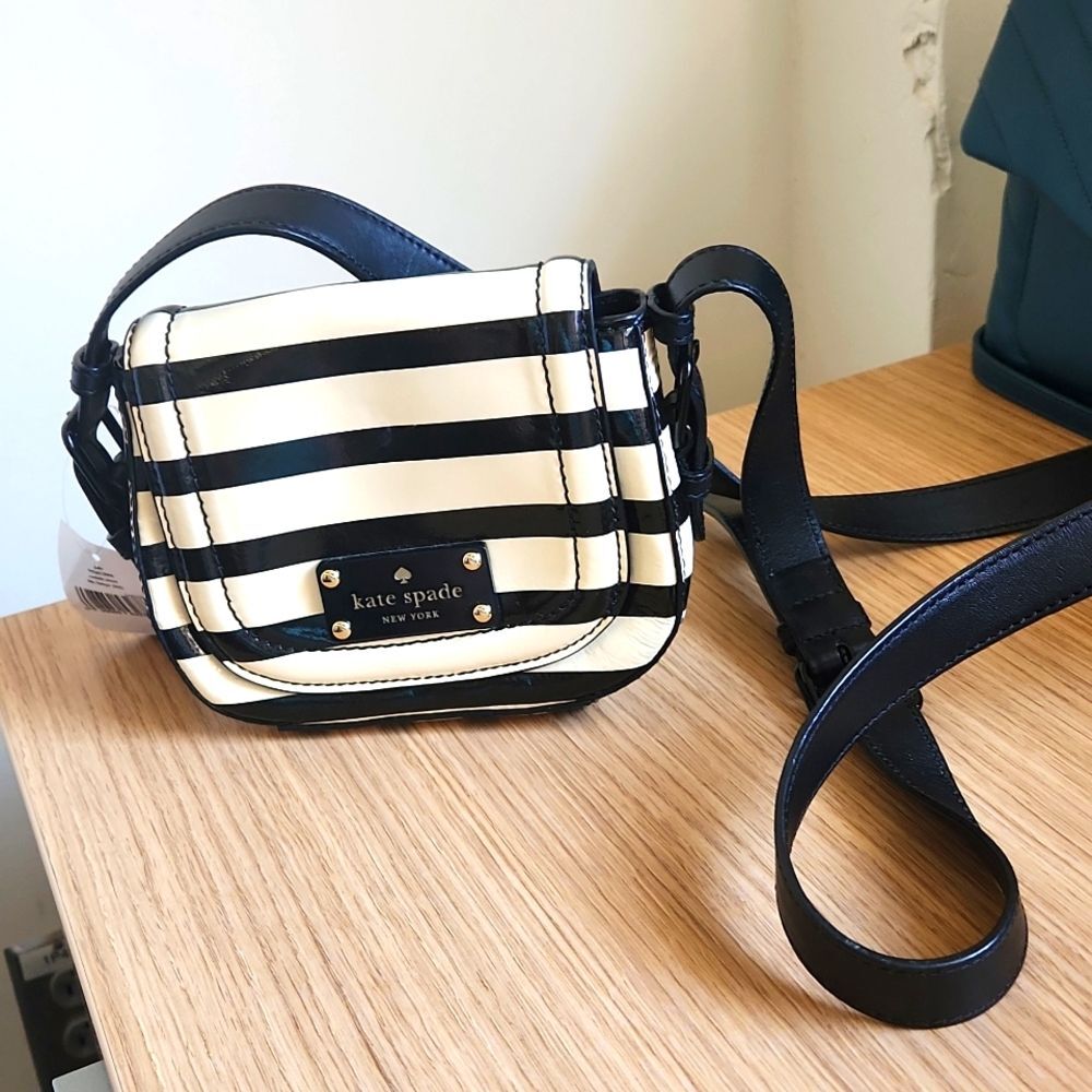Kate Spade Carlisle Street Black & White Crossbody Bag NWT